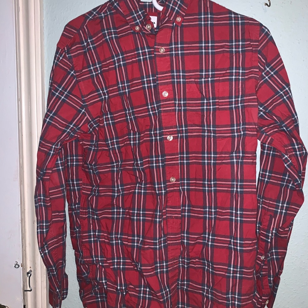 RED WHITE & BLUE MENS FLANNEL